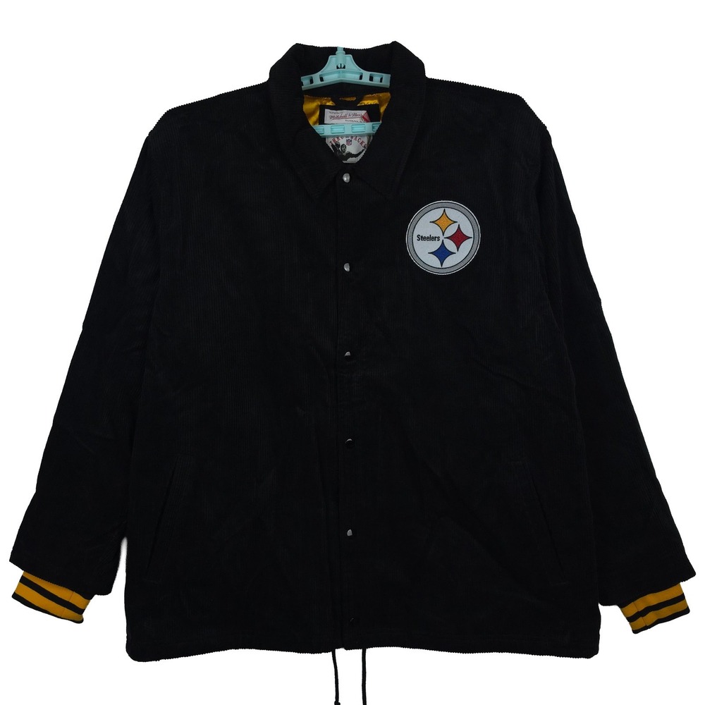 Pittsburgh Steelers Mitchell & Ness NFL 2XL XXL Corduroy Jacket Black NWT